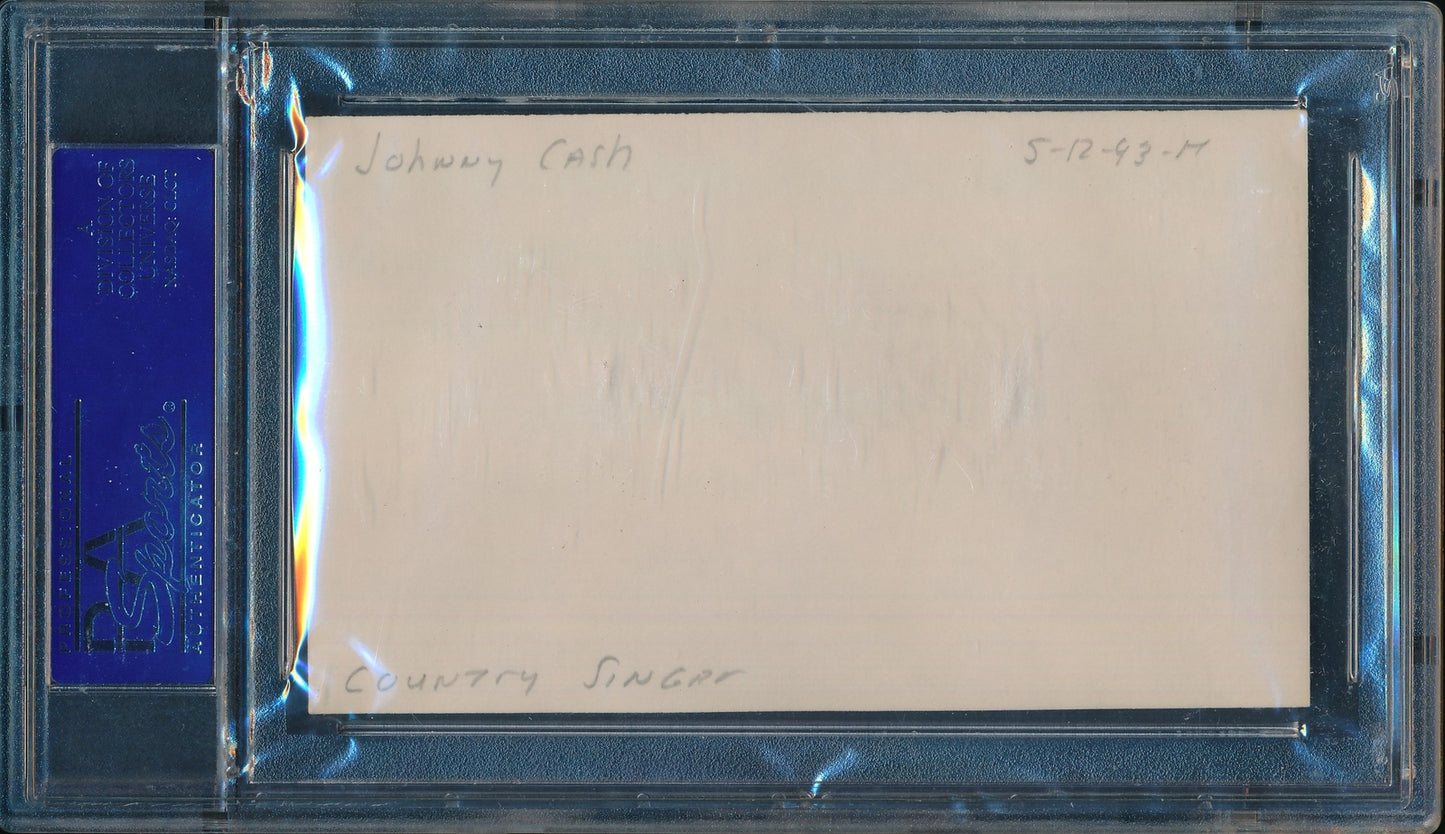 Johnny Cash Autographed 3X5 Index Card Performer