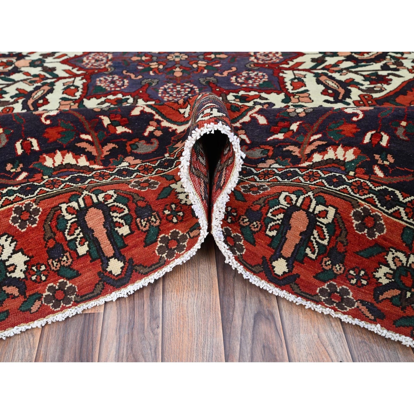8'7"X11'2" Turkey Red Extra Soft Wool Vintage Baktiarjoon Oriental Rug
