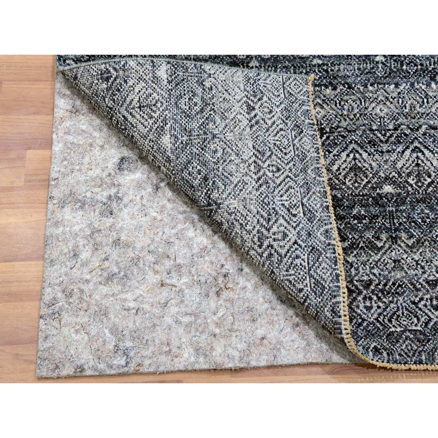 2'8"X10'1" Riverway Gray Hand Knotted Kohinoor Extra Soft Wool Runner Rug