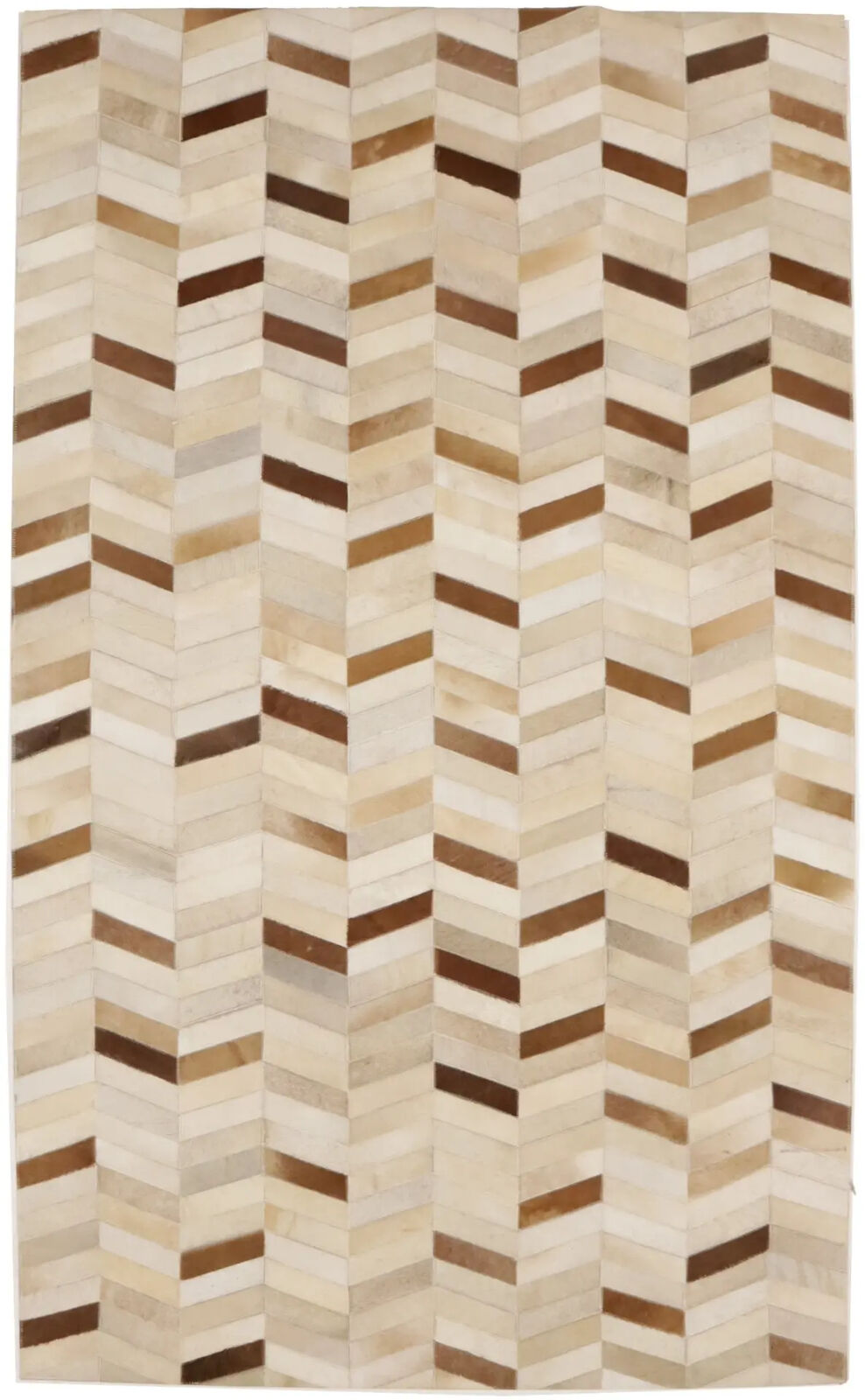 5X8 Ft Brown Cowhide Leather Rug Contemporary