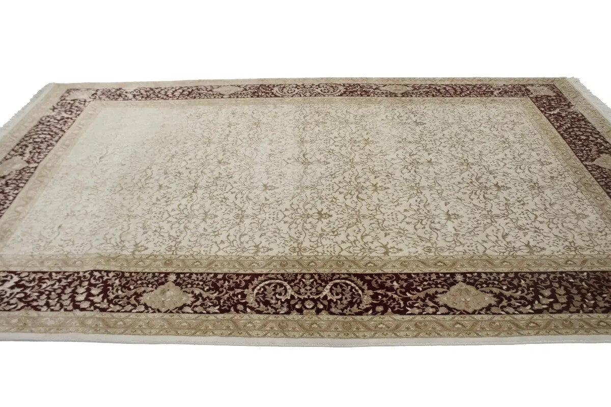 7X10 Ft Hand-Knotted Wool & Silk Oriental Rug 400