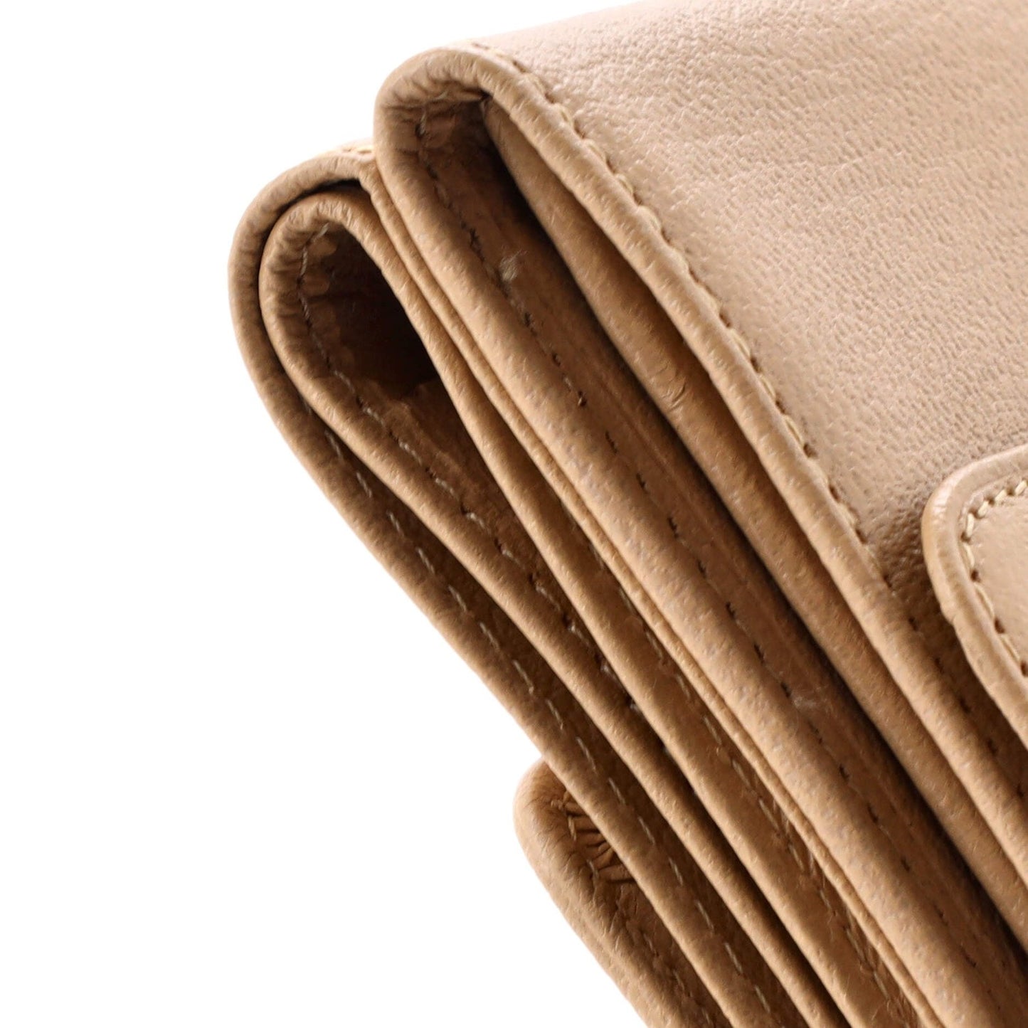 Chanel Cc Trifold Flap Wallet Goatskin Small