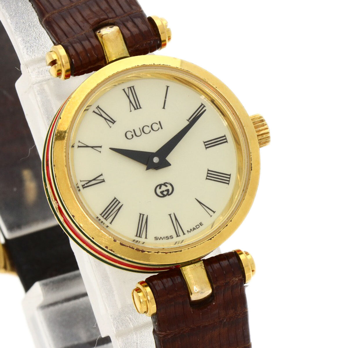 Gucci Sherry Line Watches Gold Plated/Leather Ladies
