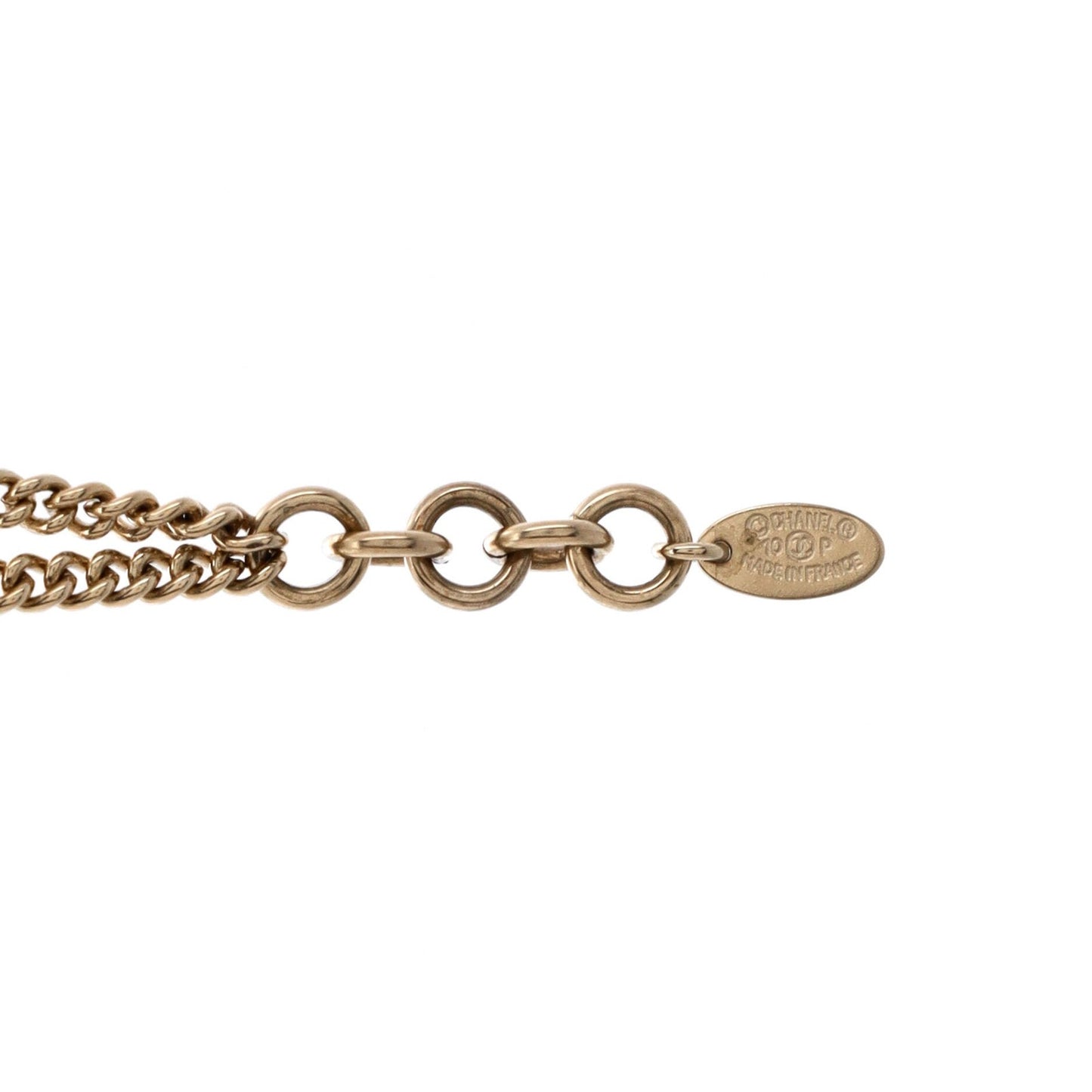 Chanel Cc Double Strand Bracelet Metal With Crystal