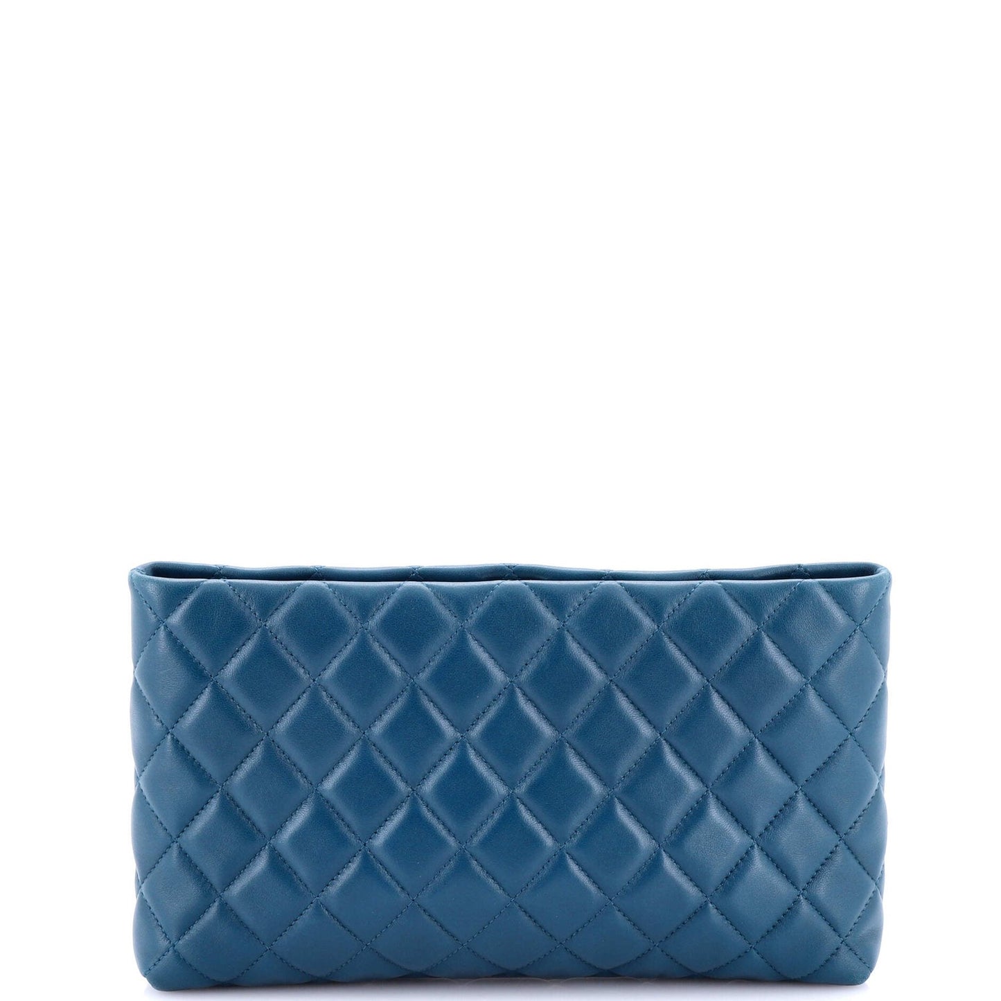 Chanel Cc Kisslock Clutch Quilted Calfskin