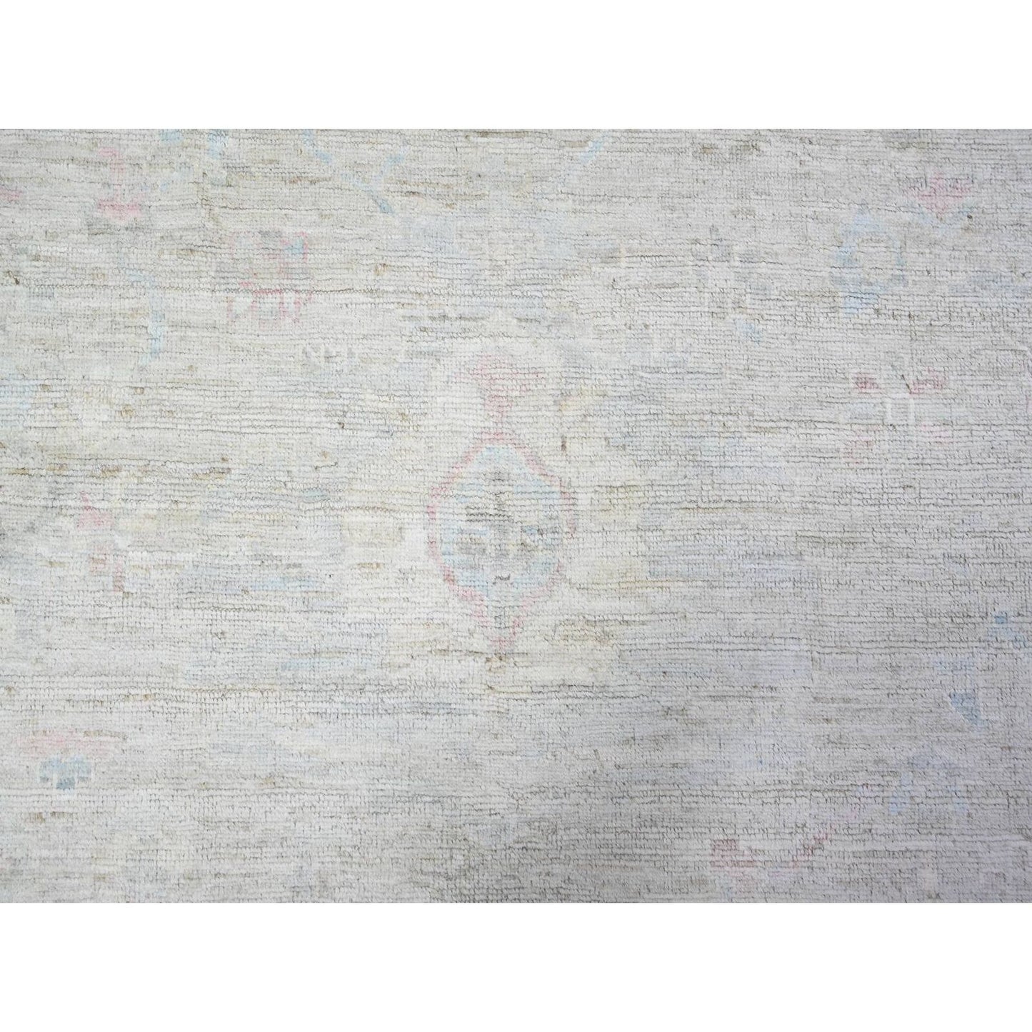 11'10"X14'10" Mineral Gray Wool Hand Knotted Angora Oushak Oversized Rug