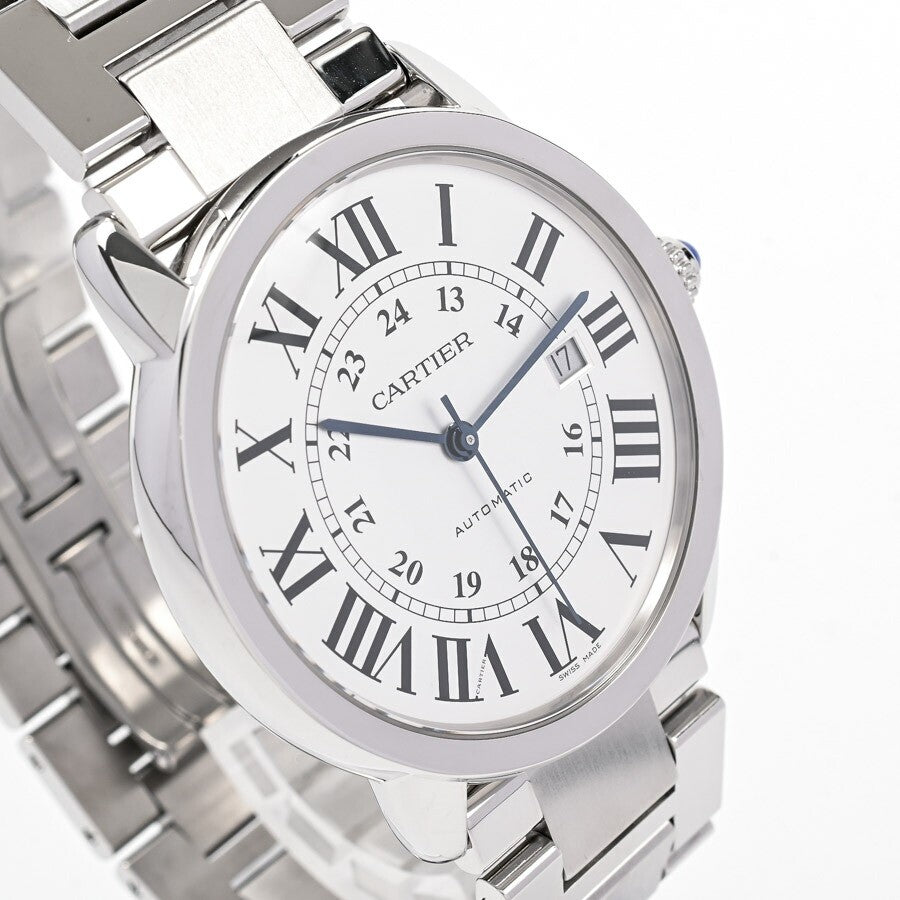 Cartier Rondo Solo De Cartier Xl W6701011 Silver Men'S Used Watch #71021