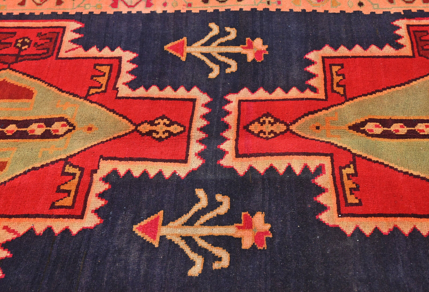 Handmade Vintage Oriental Runner Rug Tribal