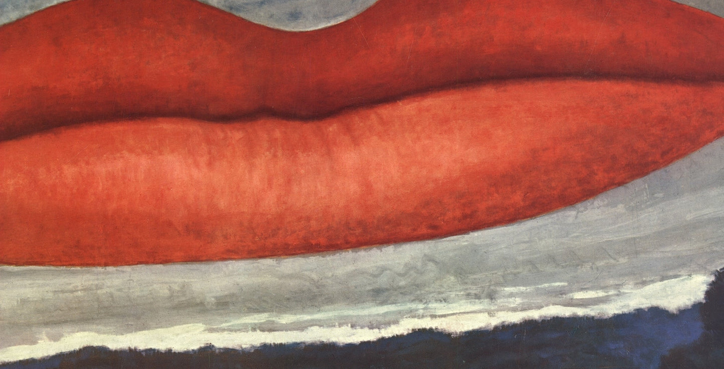 Man Ray Lips " Poster Surrealism Red Gray