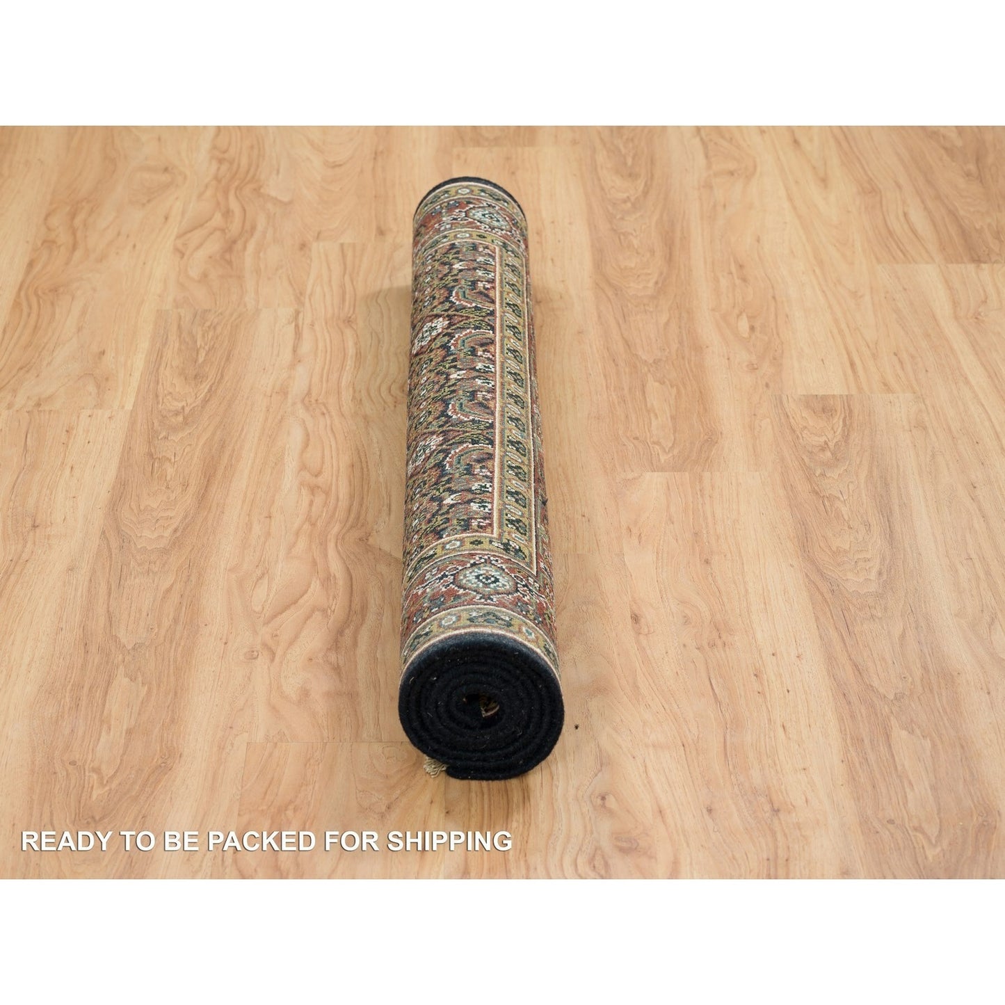 4'X6'2" Navy Blue Herrita Wool Hand Knotted 250 Kpsi Rug