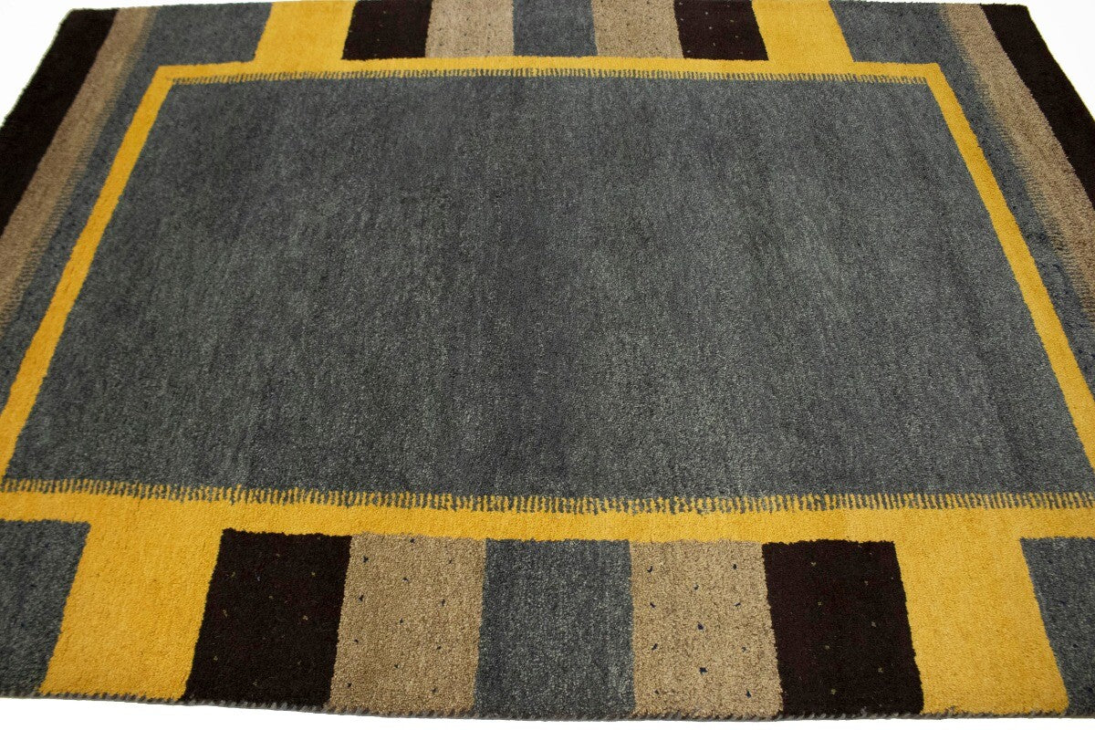 Handmade Indo-Gabbeh Oriental Rug Geometric