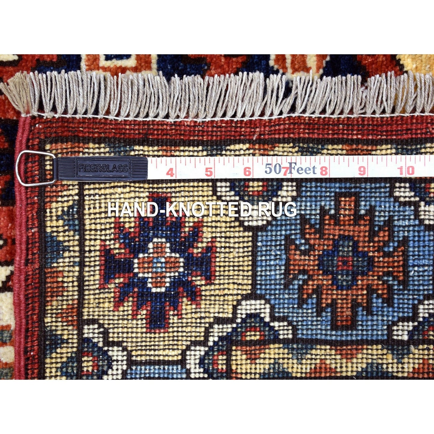 4'X6' Red Afghan Ersari Repetitive Design Wool Hand Knotted Oriental Rug