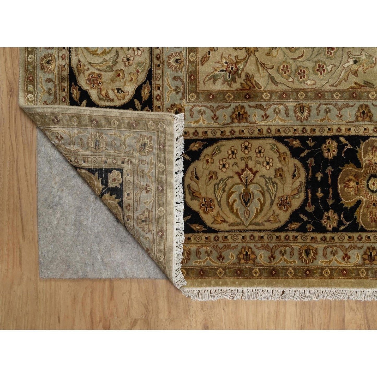 8'X10' Brown Kishoon Design New Zealand Wool With Silk Hand Knotted Rug