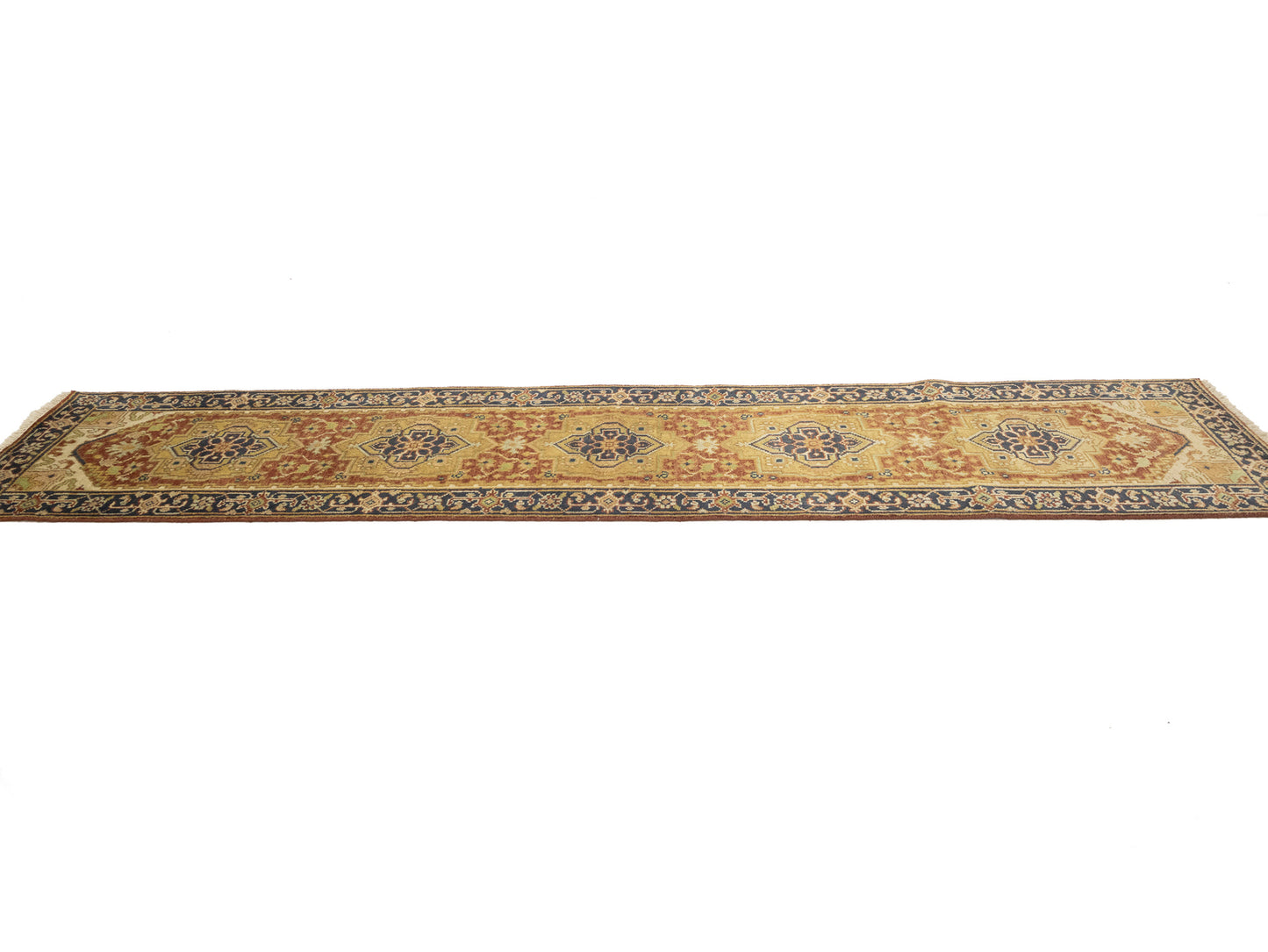 Handmade Serapi Heriz Oriental Runner Rug Floral