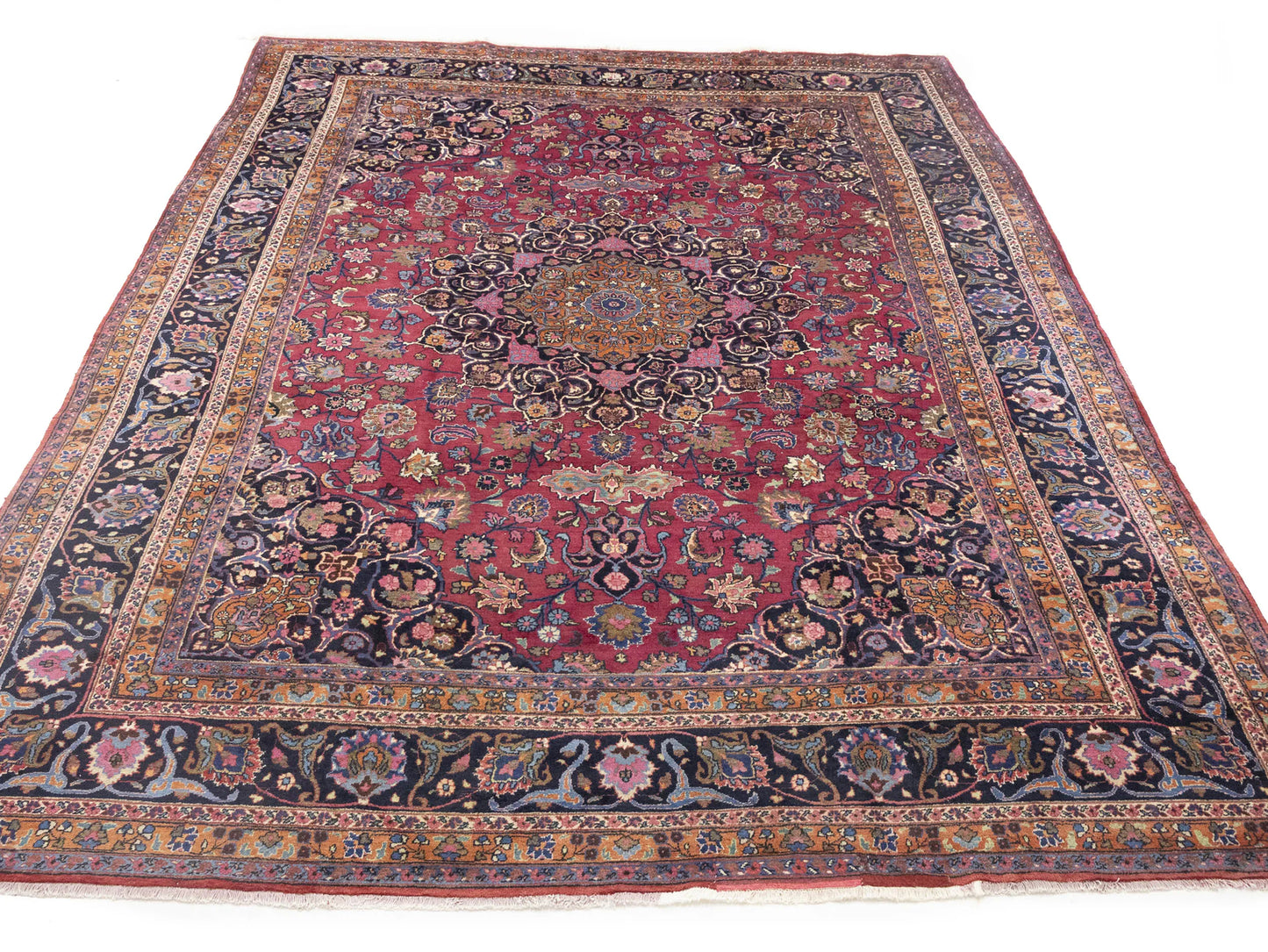 Handmade Traditional Floral Style Signed Rug Wool