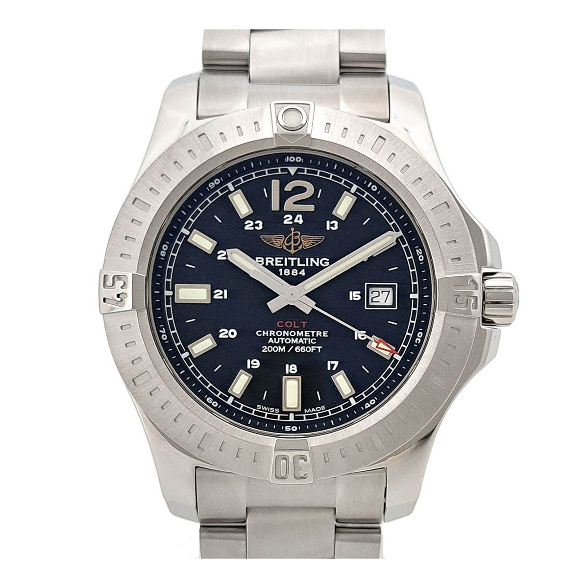 Breitling Colt Automatic Date A17388 Black Men'S Used Watch #6142