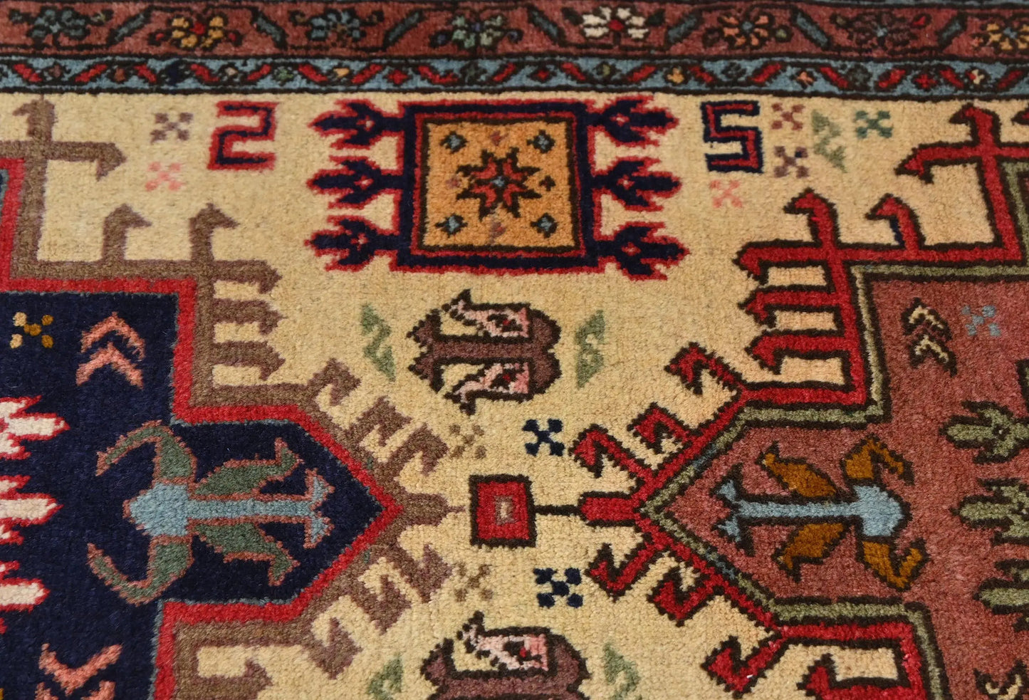 Vintage Tribal Geometric Runner Rug Wool Oriental