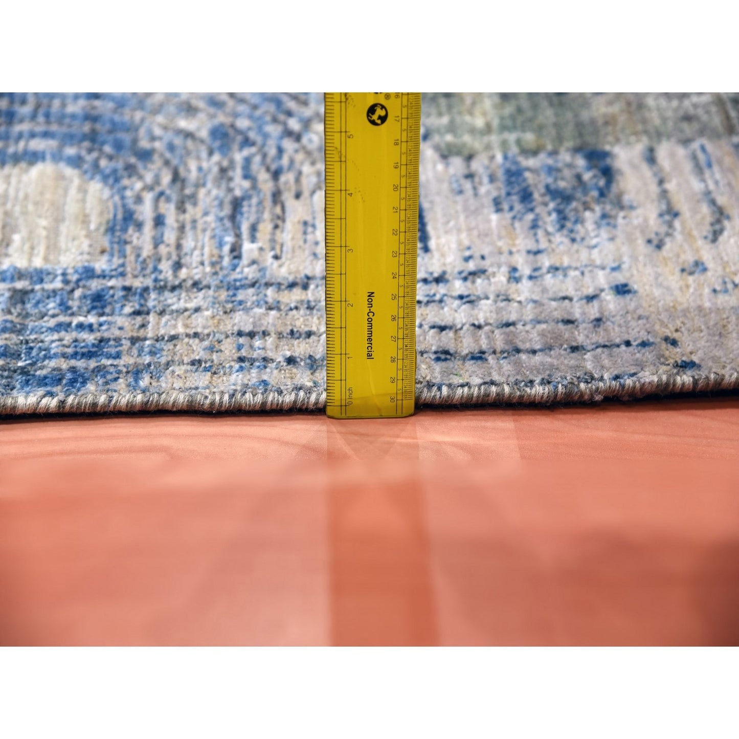 6'X9' The Intertwined Passage Hand Knotted Silk With Textured Wool Rug