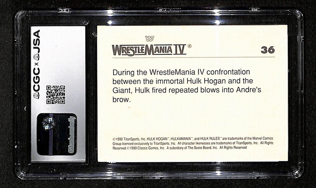 Hulk Hogan Signed 1990 Classic Wrestlemania Card #36 GEM Mint 10 JSA CGC