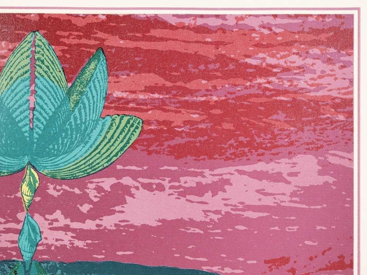Lee Kian Seng Lotus Original Silkscreen Signed, Numbered, Embossed Malaysia