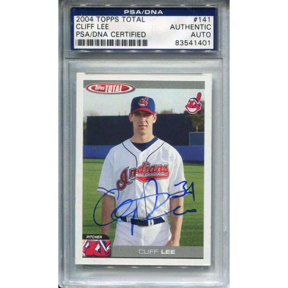 Cliff Lee Autographed 2004 Topps Total Card (Psa)