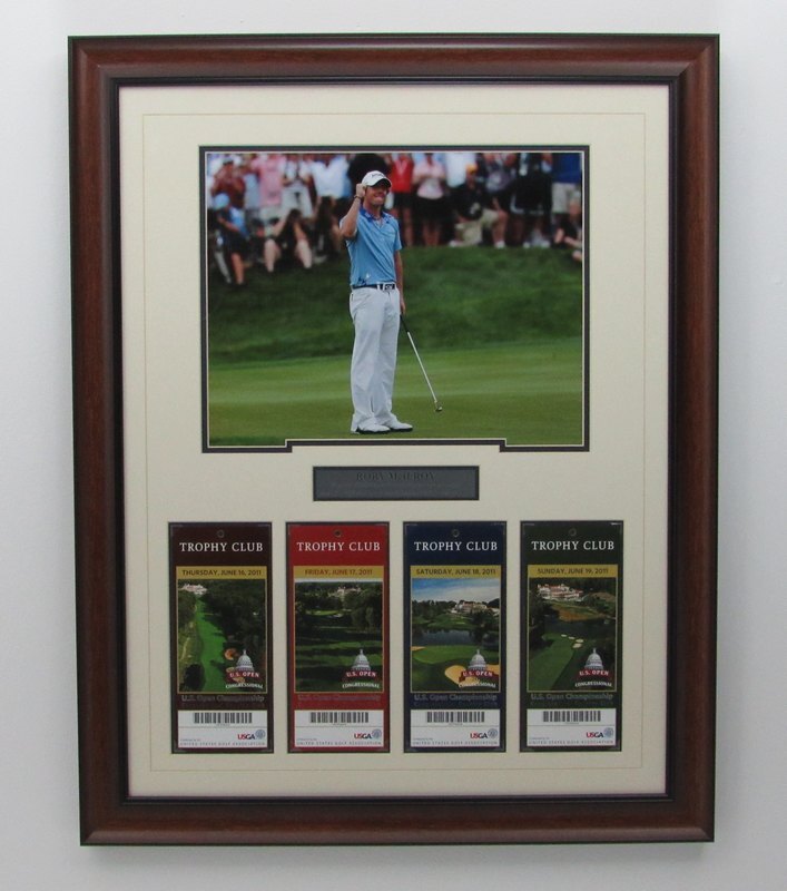 Rory Mcilroy 2011 Us Open 1St Major Win Unsigned Framed Ticket Collage 135053