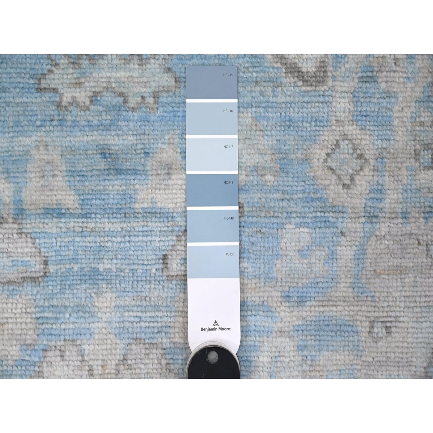 6'2"X8'10" Argentina Blue Natural Dyes Angora Oushak Oriental Rug