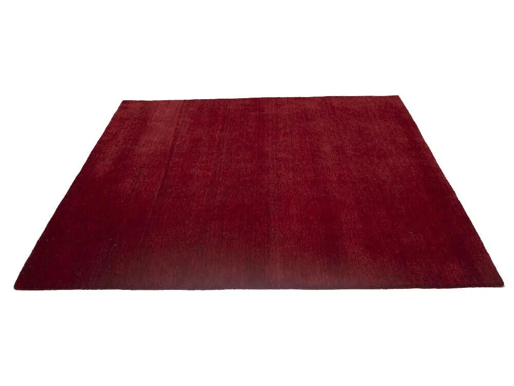 Maroon Red Solid Design Hand-Loomed 6X6 Gabbeh