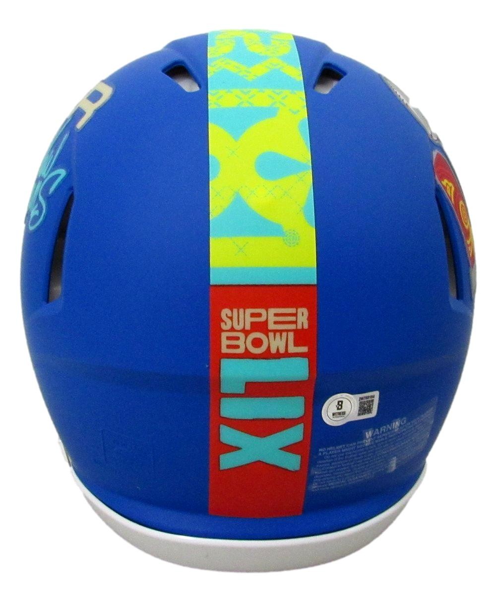 Zack Baun Signed Blue Full Size Authentic Sb Lix Helmet Eagles Beckett 198921