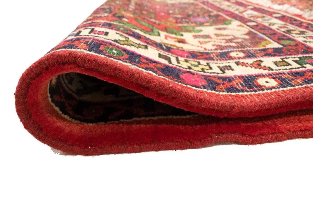 Handmade Oriental Rug Small Floral Tribal