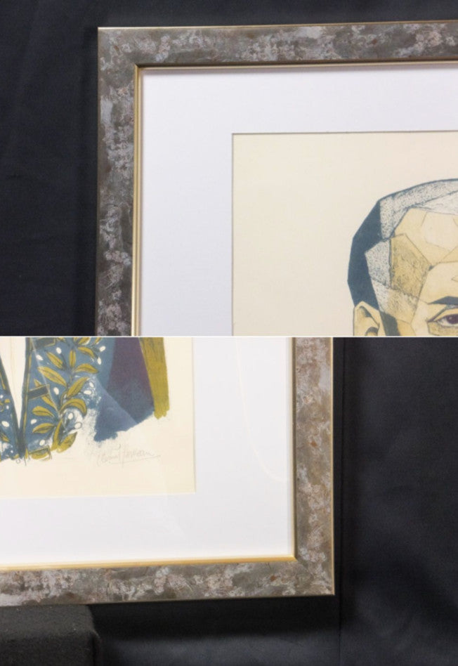 Clement Serveau Signed Lithograph "Medal Of Honor" 29/175 French Portrait Framed