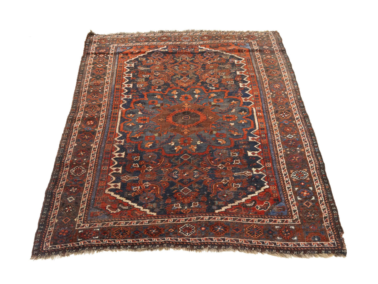 Antique Tribal Farmhouse Wool Rug Oriental Foyer