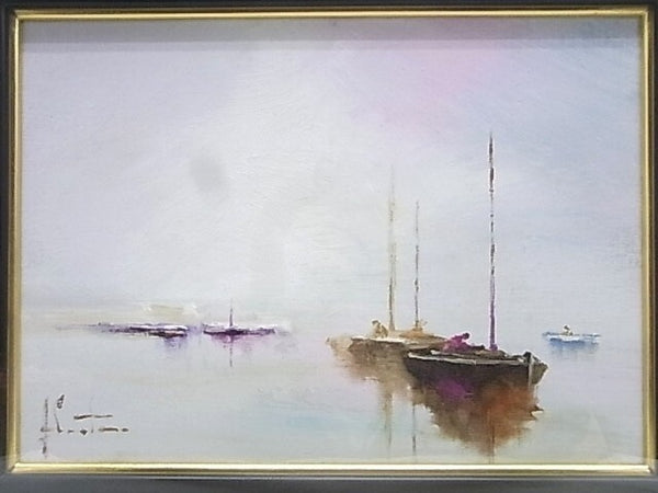 Francisco Carretero (1946- Spain) Signed Original Oil Painting Framed Seascape