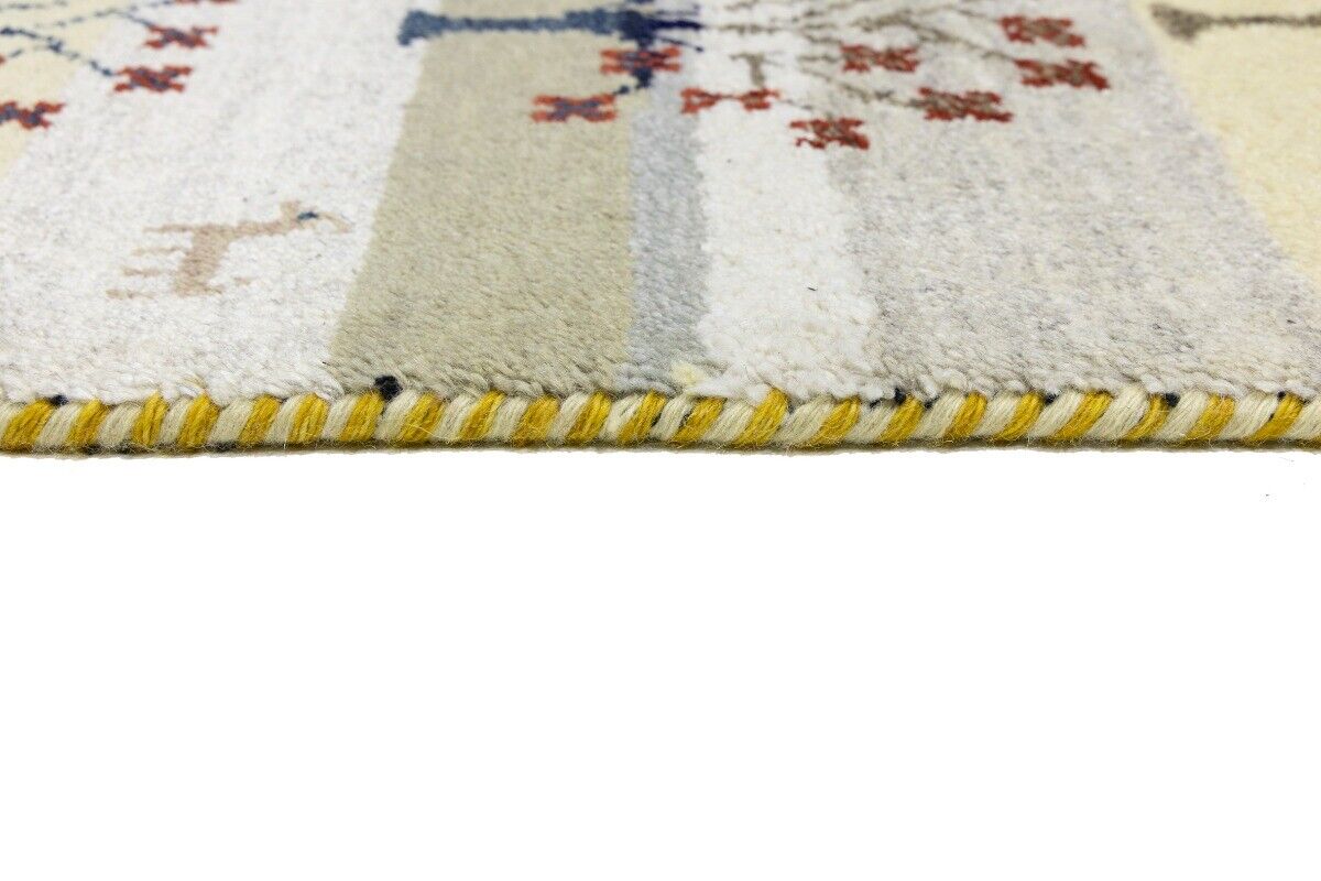 Multicolored Pictorial Tribal Rug Indo-Gabbeh