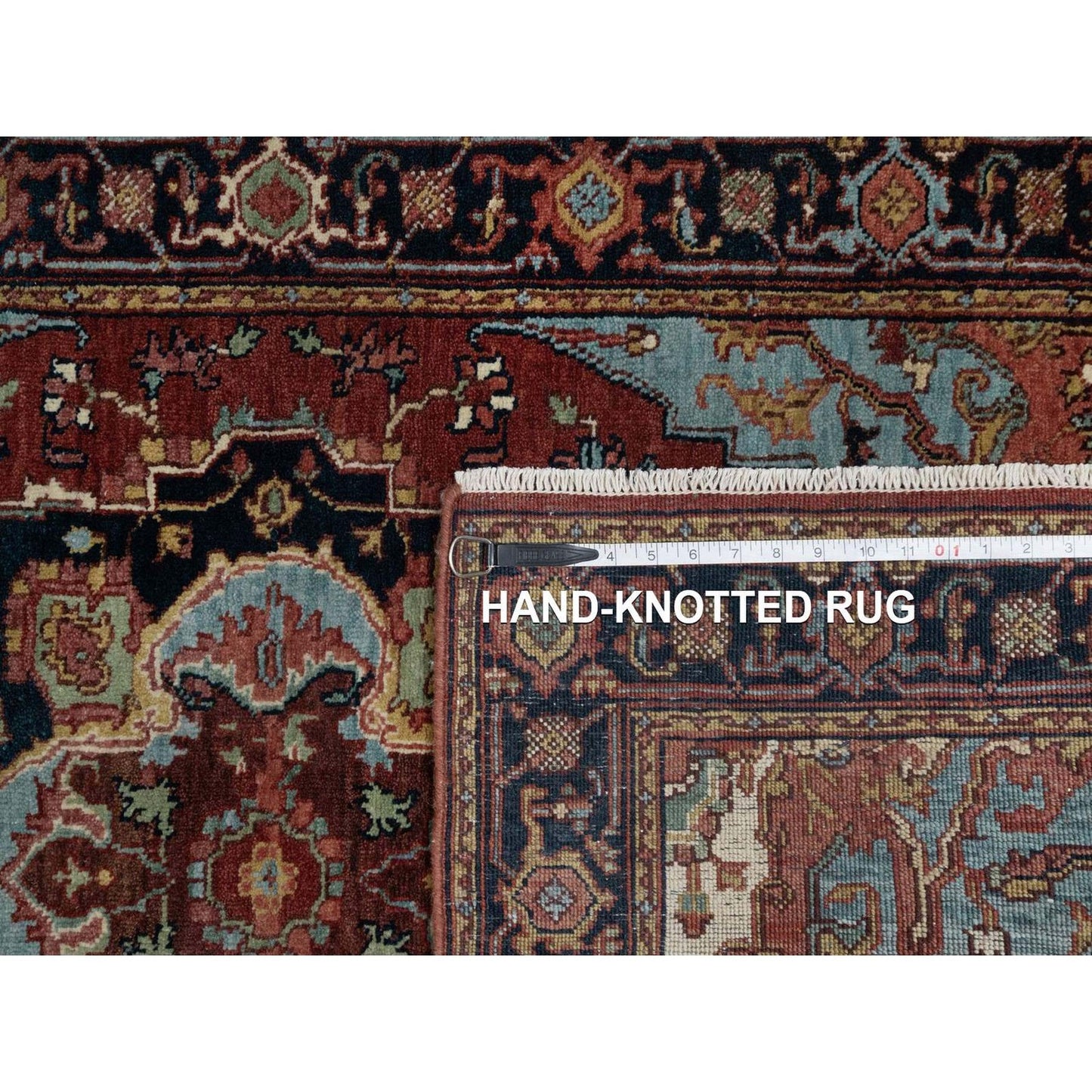 3'1"X5'2" Red Antiqued Heri Recreation Hand Knotted New Zealand Wool Rug