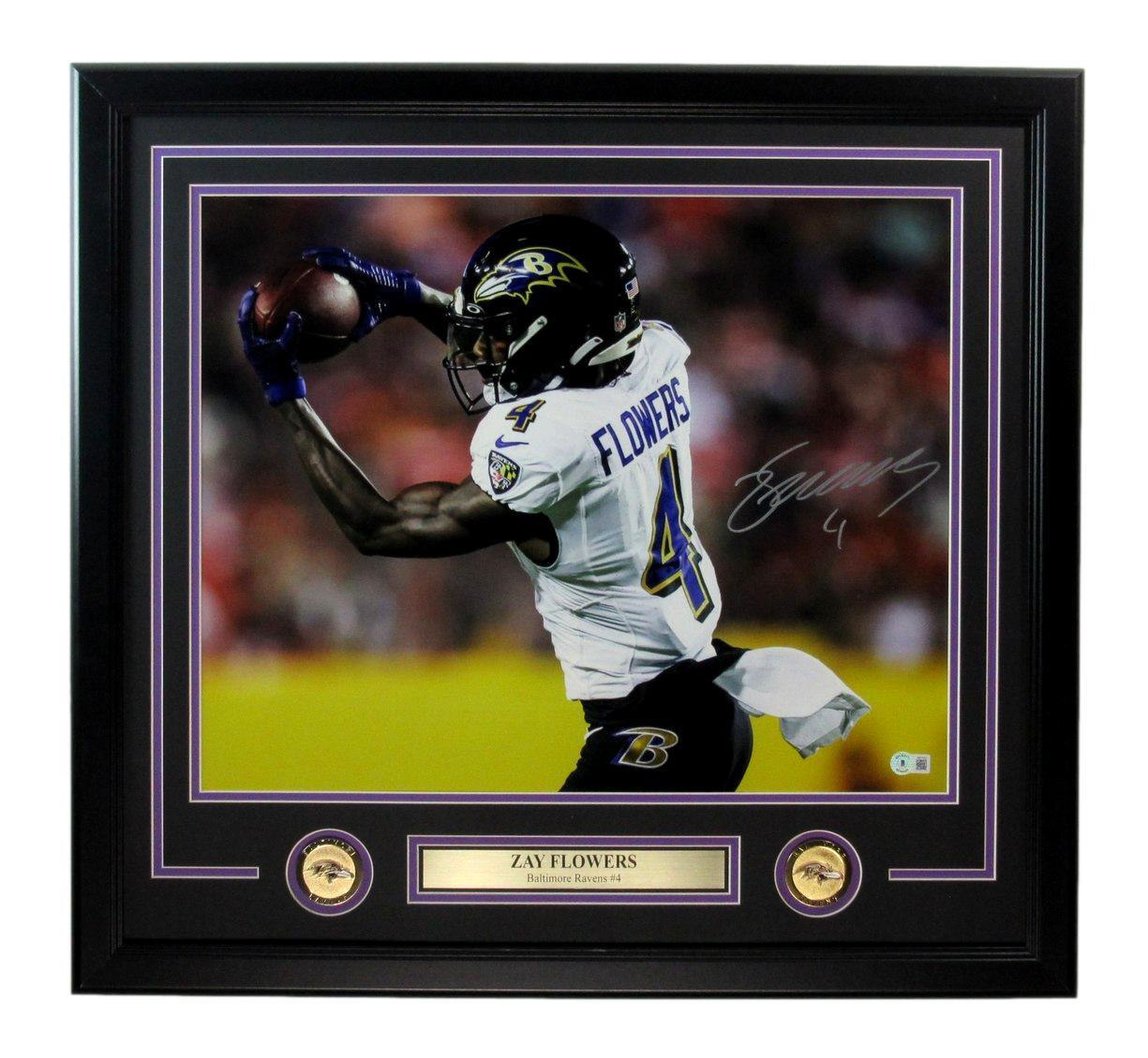 Zay Flowers Ravens Autographed 16X20 Photo Framed