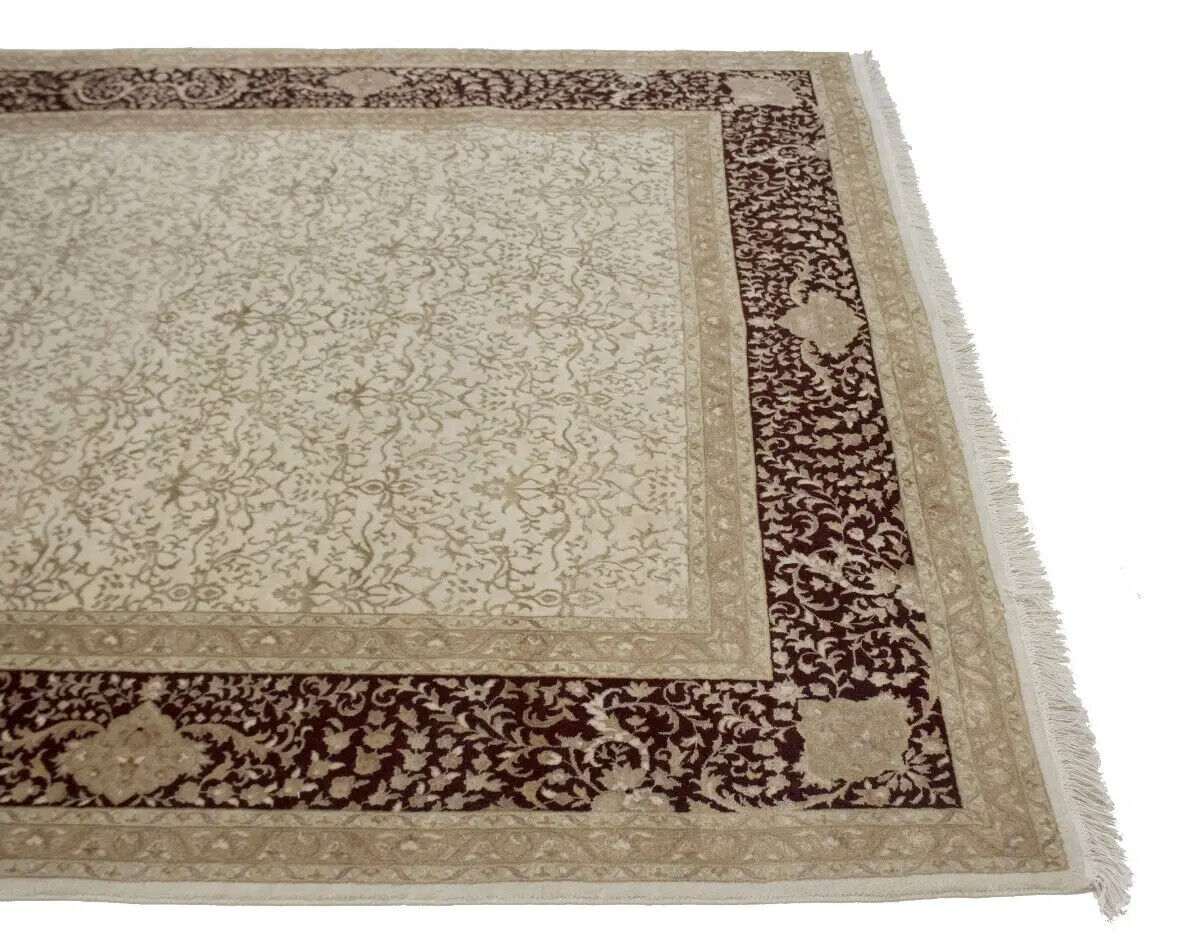 7X10 Ft Hand-Knotted Wool & Silk Oriental Rug 400