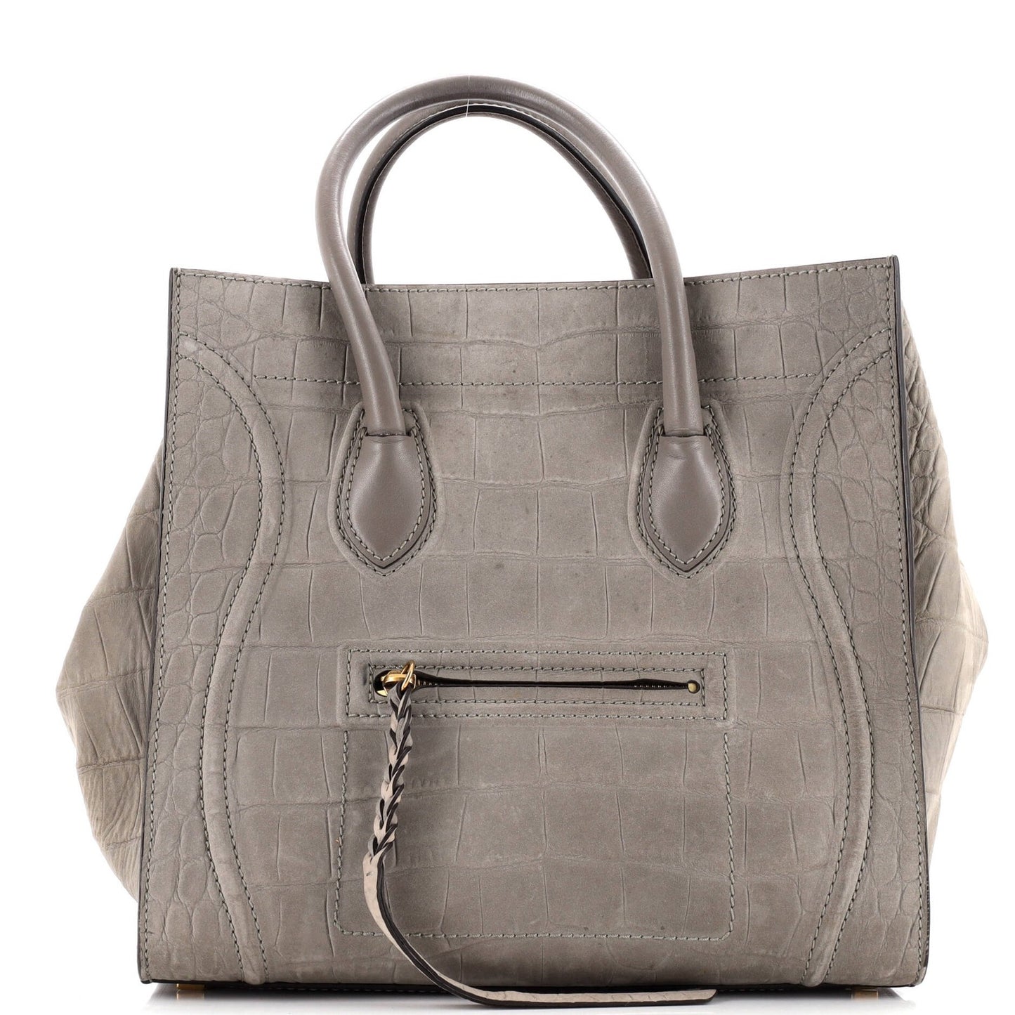 Celine Phantom Bag Crocodile Embossed Nubuck Medium