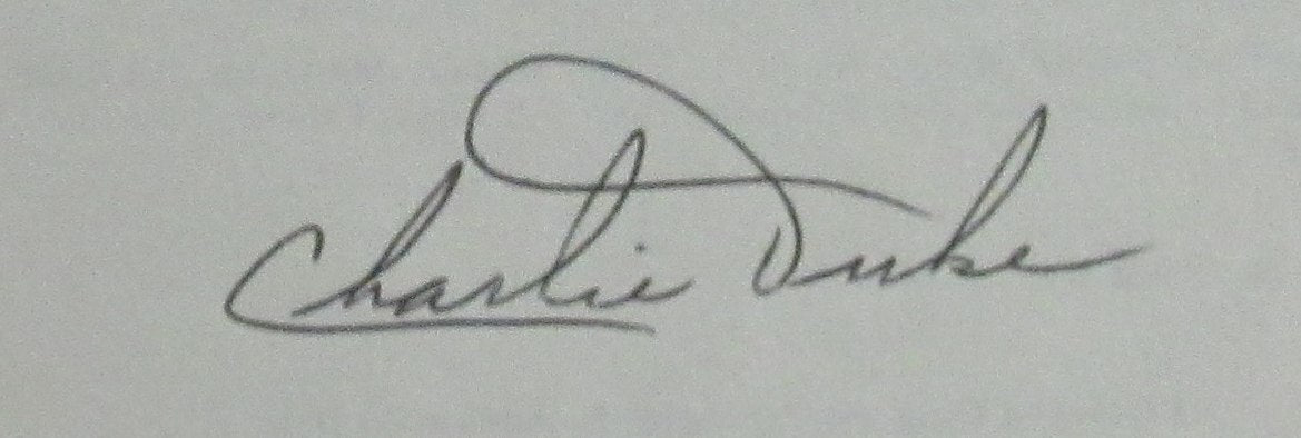 Astronaut Charlie Duke Autographed Book 10Th Man