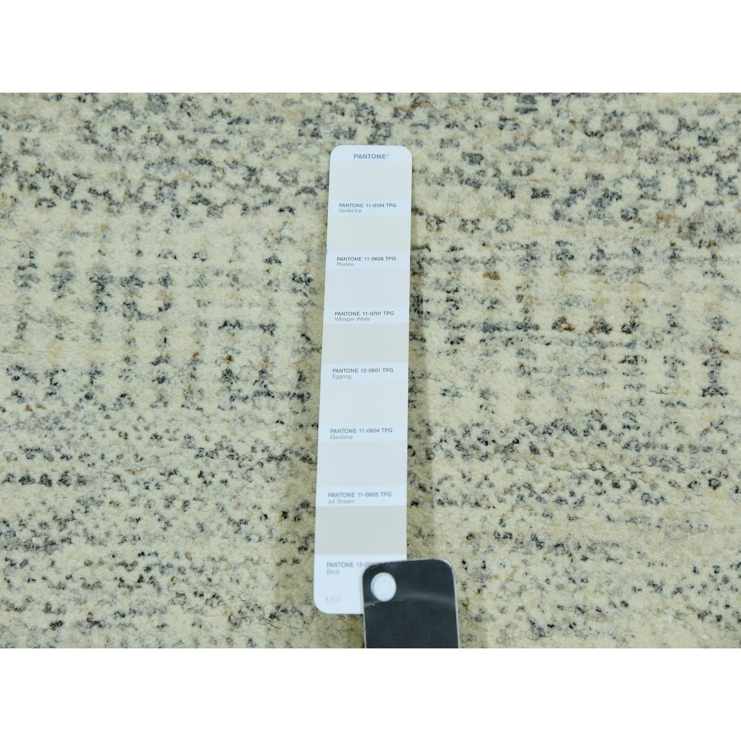 2'7"X10'1" White Hand Knotted Modern Grass Wool Runner Oriental Rug
