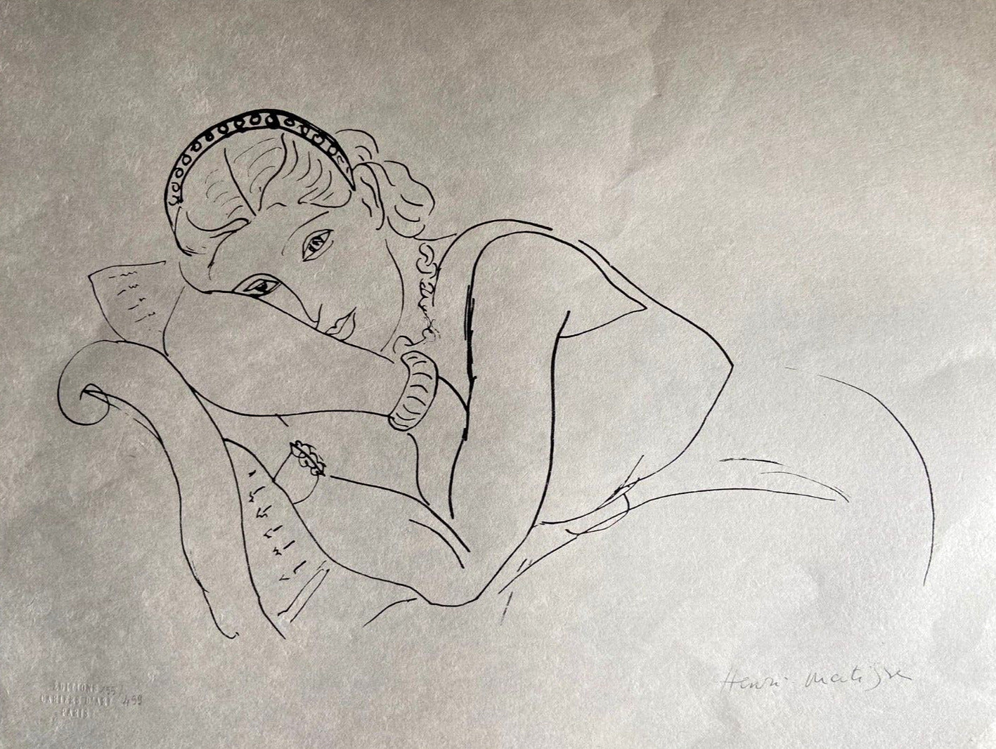 Henri Matisse Lithograph 1960 Contract