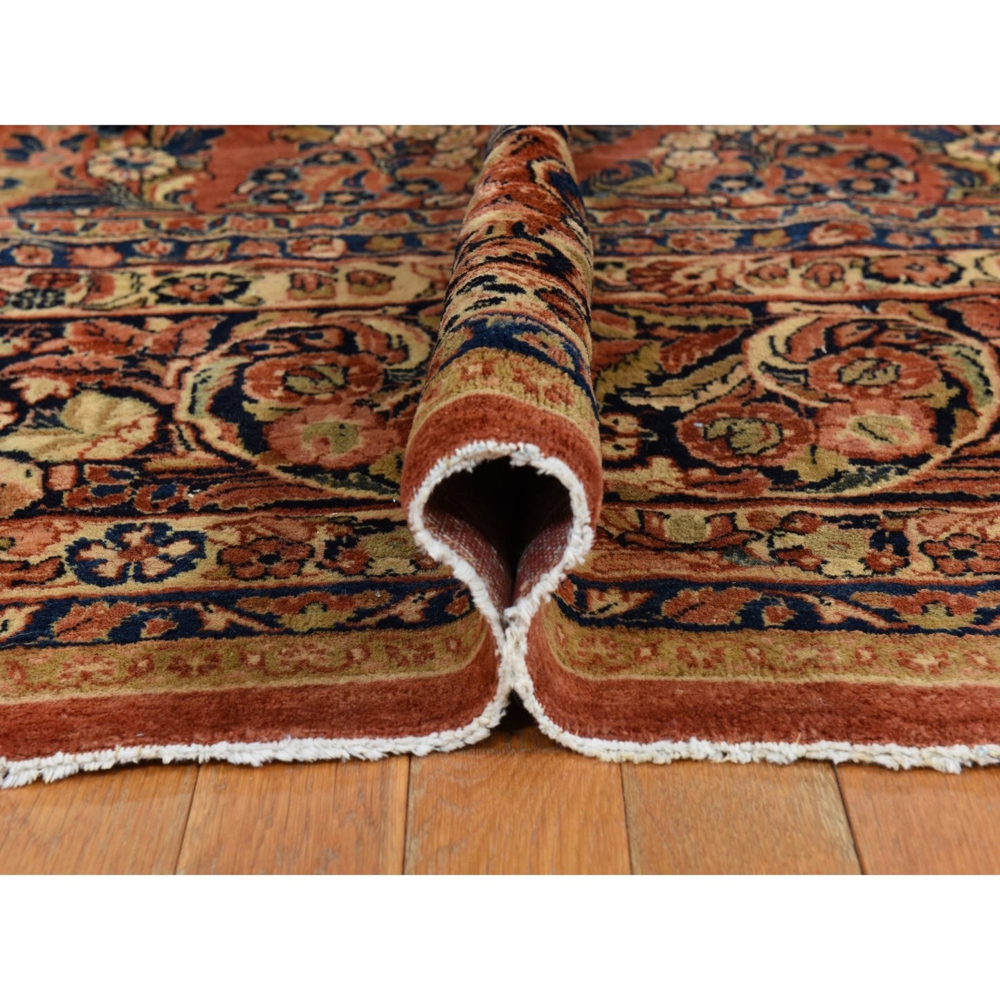 11'10"X15'6" Orange Antique Saroogh 100% Wool Hand Knotted Oriental Rug