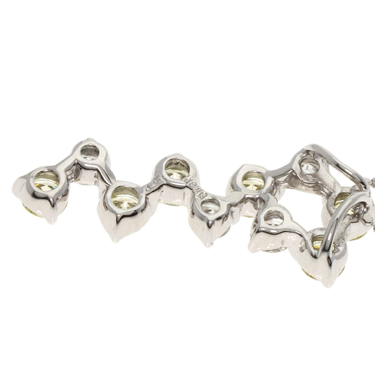 1Ct Diamond Necklace K18 White Gold 3.3G