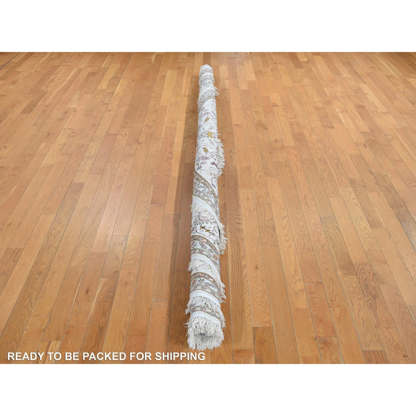 10'9"X10'9" Fire Brick Red Hand Knotted Silken 300 Kpsi Round Rug