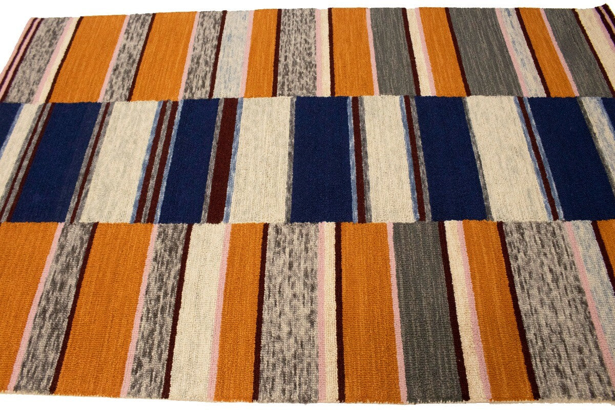 Stripes Design Hand-Tufted Modern Multicolored