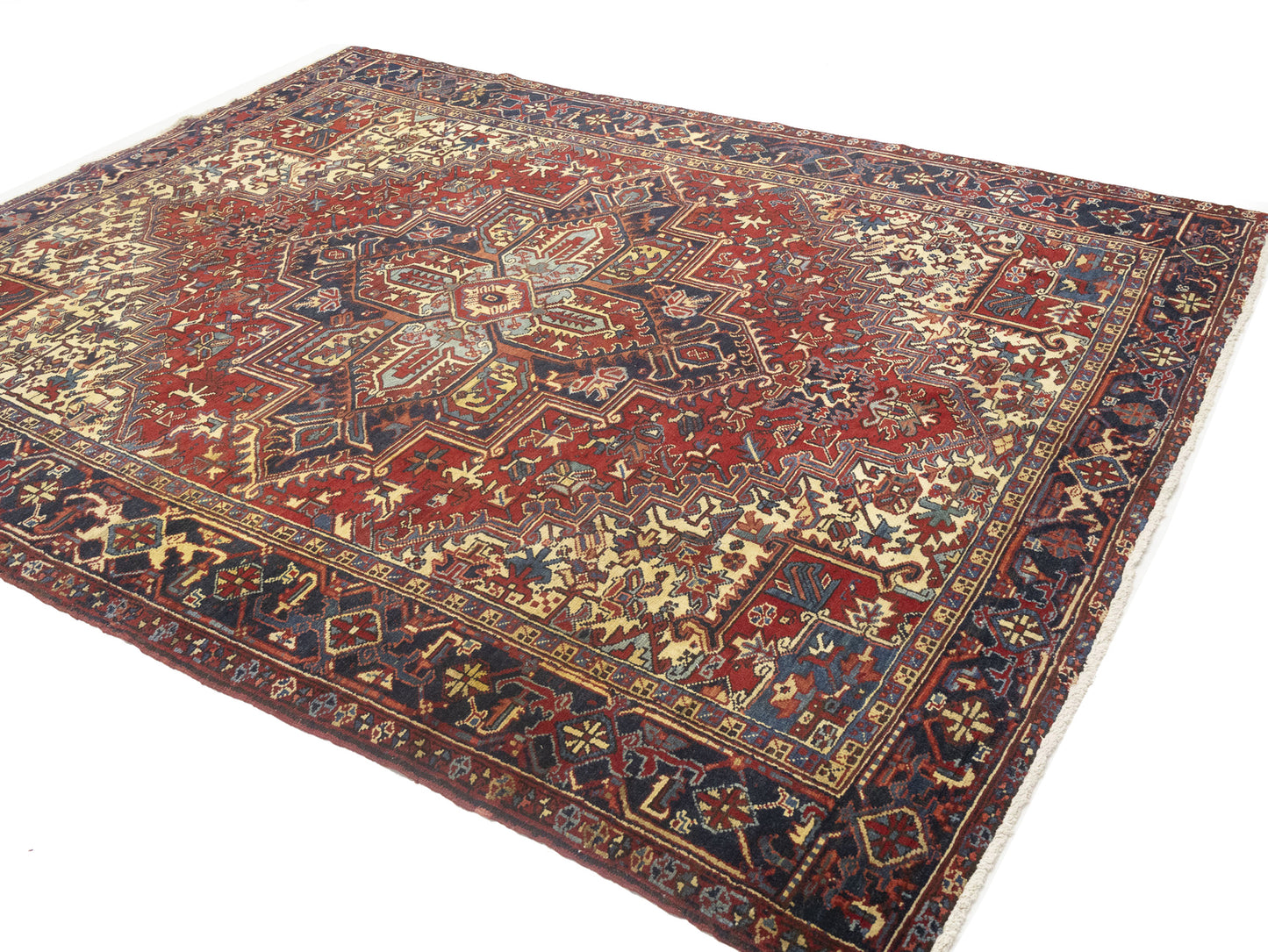 8X11 Ft Handmade Vintage Oriental Rug Red Floral