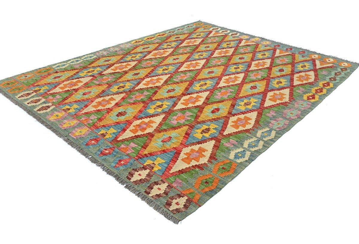 Reversible Kilim Oriental Rug Multicolored