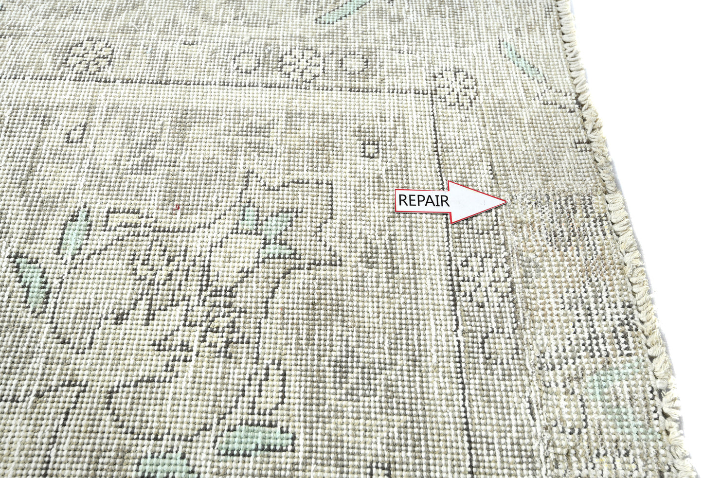 Antique Hand-Knotted Distressed Oriental Rug