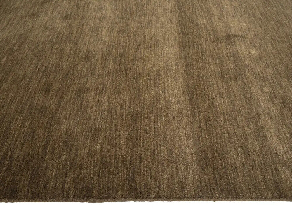 Brown Solid Hand-Loomed 6X9 Gabbeh Wool Rug