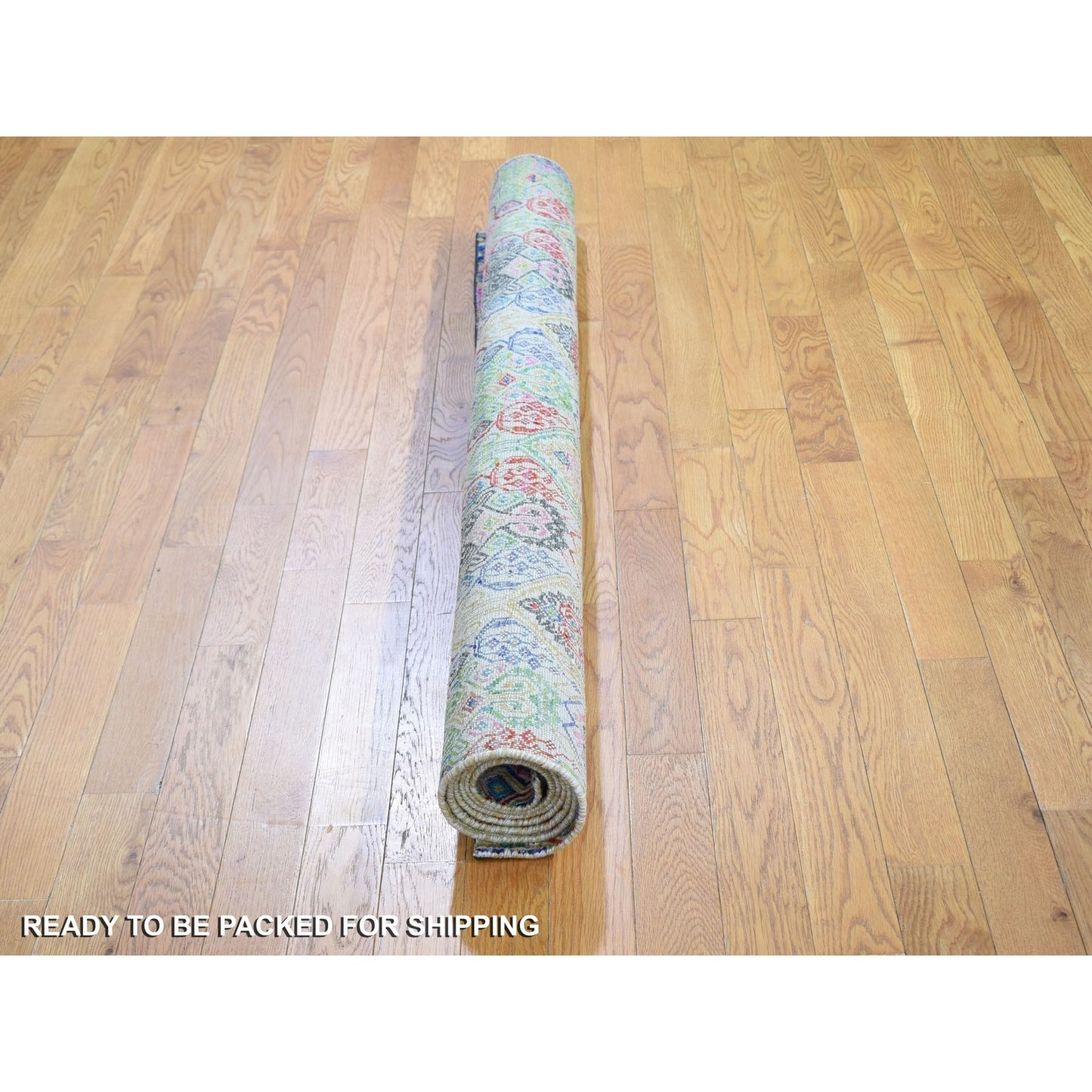 5'X6'10" Jewellery Design Sari Silk With Textured Wool Hand Knotted Rug